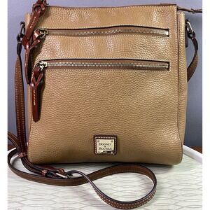 Dooney&Bourke Women Leather  Pebbled North South Crossbody Shoulder Purse Coffee
